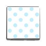 Polka Dots - Light Blue on White Memory Card Reader (Square)