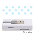 Polka Dots - Light Blue on White Memory Card Reader (Stick)