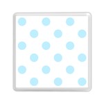 Polka Dots - Light Blue on White Memory Card Reader with Storage (Square)