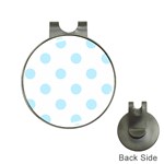 Polka Dots - Light Blue on White Golf Ball Marker Hat Clip