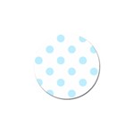 Polka Dots - Light Blue on White Golf Ball Marker