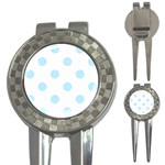 Polka Dots - Light Blue on White 3-in-1 Golf Divot