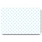 Polka Dots - Light Blue on White Large Doormat