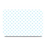 Polka Dots - Light Blue on White Plate Mat