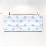 Polka Dots - Light Blue on White Hand Towel