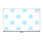 Polka Dots - Light Blue on White Business Card Holder