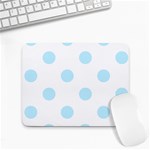 Polka Dots - Light Blue on White Small Mousepad