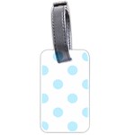Polka Dots - Light Blue on White Luggage Tag (Two Sides)