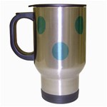 Polka Dots - Light Blue on White Travel Mug (Silver Gray)