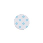 Polka Dots - Light Blue on White 1  Mini Button