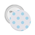 Polka Dots - Light Blue on White 2.25  Button