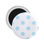 Polka Dots - Light Blue on White 2.25  Magnet