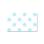 Polka Dots - Light Blue on White Magnet (Name Card)