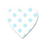 Polka Dots - Light Blue on White Magnet (Heart)