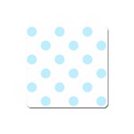 Polka Dots - Light Blue on White Magnet (Square)