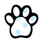 Polka Dots - Light Blue on White Magnet (Paw Print)