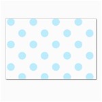 Polka Dots - Light Blue on White Postcards 5  x 7  (Pkg of 10)