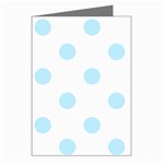 Polka Dots - Light Blue on White Greeting Cards (Pkg of 8)