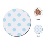 Polka Dots - Light Blue on White Playing Cards (Round)