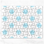 Polka Dots - Light Blue on White Jigsaw Puzzle (Rectangular)