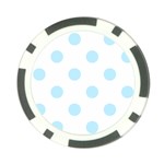 Polka Dots - Light Blue on White Poker Chip Card Guard