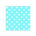 Polka Dots - White on Electric Blue Satin Bandana Scarf