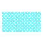 Polka Dots - White on Electric Blue Satin Shawl