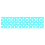 Polka Dots - White on Electric Blue Satin Scarf (Oblong)