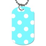 Polka Dots - White on Electric Blue Dog Tag (One Side)