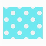 Polka Dots - White on Electric Blue Small Glasses Cloth