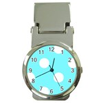 Polka Dots - White on Electric Blue Money Clip Watch