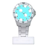 Polka Dots - White on Electric Blue Nurses Watch