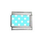 Polka Dots - White on Electric Blue Italian Charm (9mm)