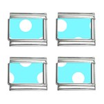 Polka Dots - White on Electric Blue 9mm Italian Charm (4 pack)