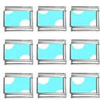 Polka Dots - White on Electric Blue 9mm Italian Charm (9 pack)