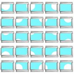 Polka Dots - White on Electric Blue 9mm Italian Charm (25 pack)