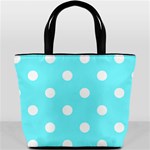 Polka Dots - White on Electric Blue Bucket Bag