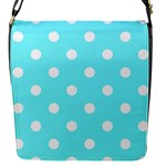 Polka Dots - White on Electric Blue Flap Closure Messenger Bag (S)
