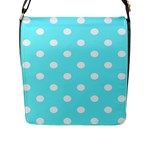 Polka Dots - White on Electric Blue Flap Closure Messenger Bag (L)