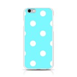 Polka Dots - White on Electric Blue Apple iPhone 6/6S Silicone Case (Transparent)