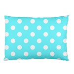 Polka Dots - White on Electric Blue Pillow Case (One Side)