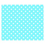 Polka Dots - White on Electric Blue Double Sided Flano Blanket (Small)