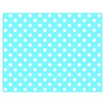 Polka Dots - White on Electric Blue Double Sided Flano Blanket (Medium)