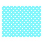 Polka Dots - White on Electric Blue Double Sided Flano Blanket (Large)