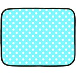 Polka Dots - White on Electric Blue Fleece Blanket (Mini)
