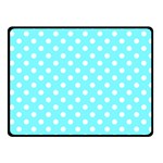 Polka Dots - White on Electric Blue Fleece Blanket (Small) (One Side)