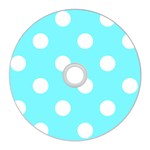 Polka Dots - White on Electric Blue CD Wall Clock