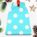 Polka Dots - White on Electric Blue Ornament (Bell)