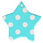 Polka Dots - White on Electric Blue Ornament (Star)