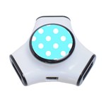 Polka Dots - White on Electric Blue Portable USB Hub (One Side)